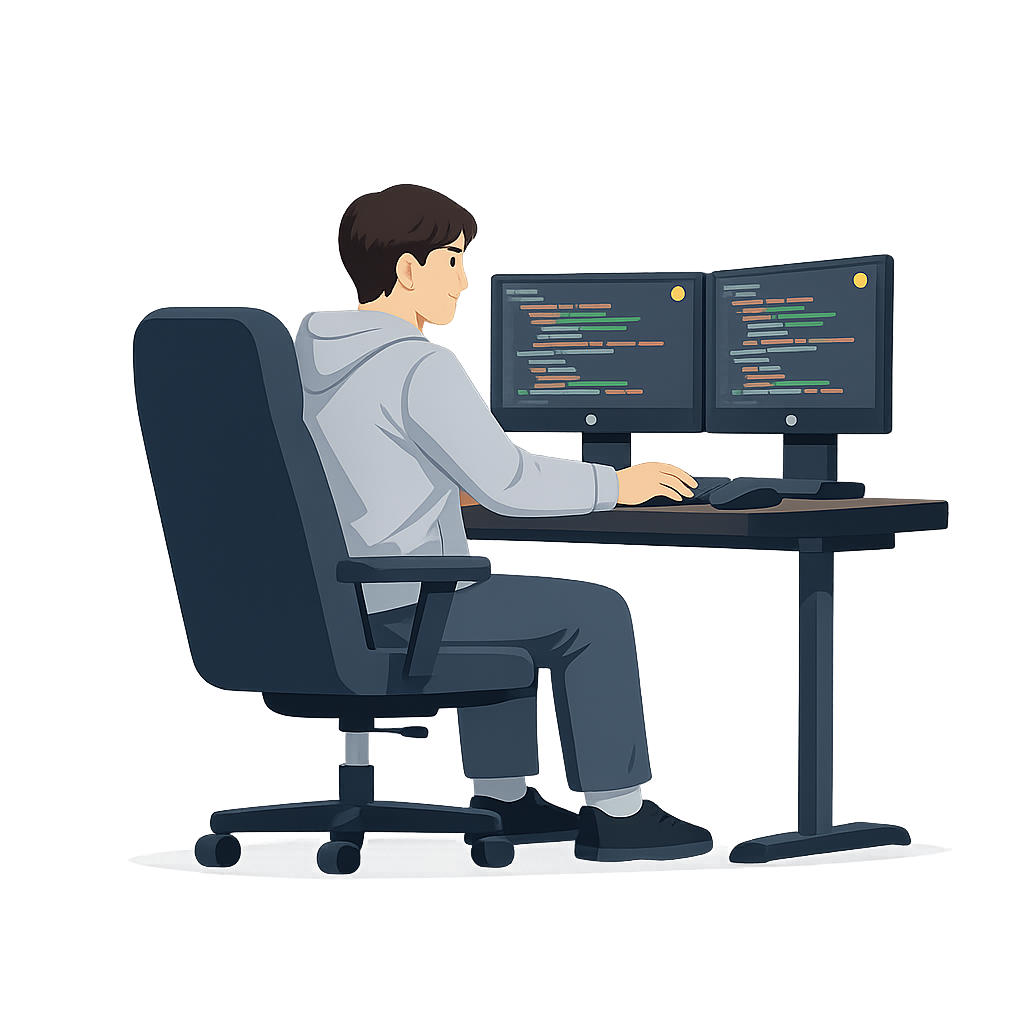 Developer working illustration
