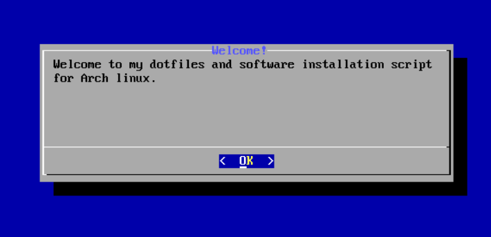 Screenshot of Arch Installer
