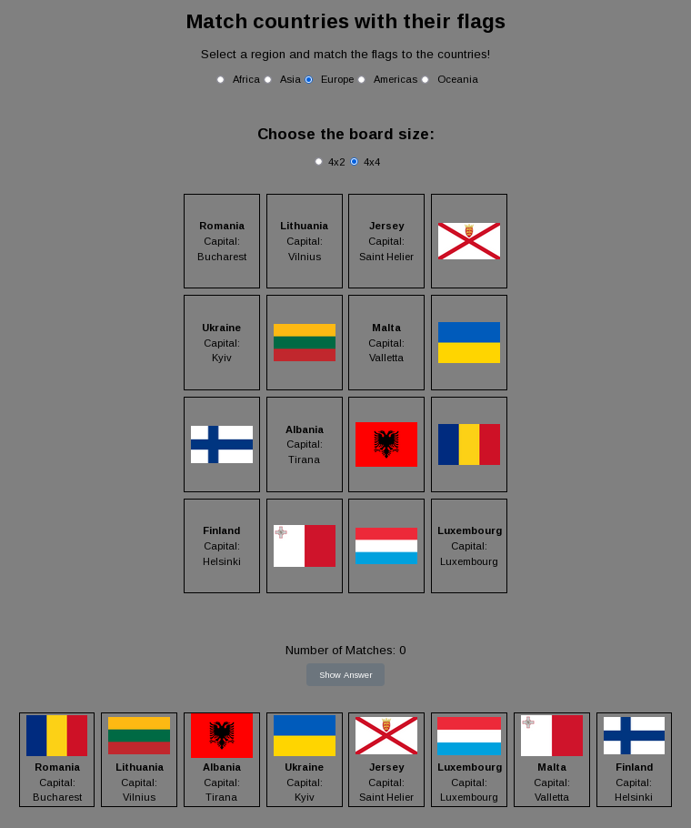 Screenshot of Flag Game